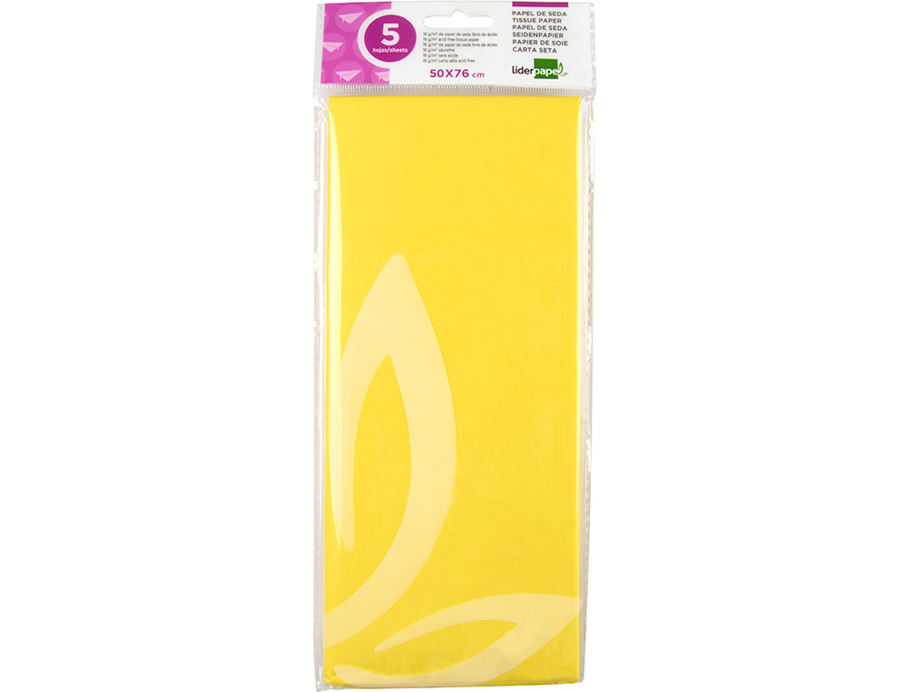 Papel seda liderpapel 52 x 76 cm 18 gr amarelo ( Imagem 4 de 10 ) - Preview
