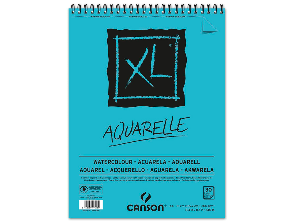 Bloco de desenho aguarela canson xl aquarelle grano fino din A4 ( Imagem 4 de 8 ) - Preview