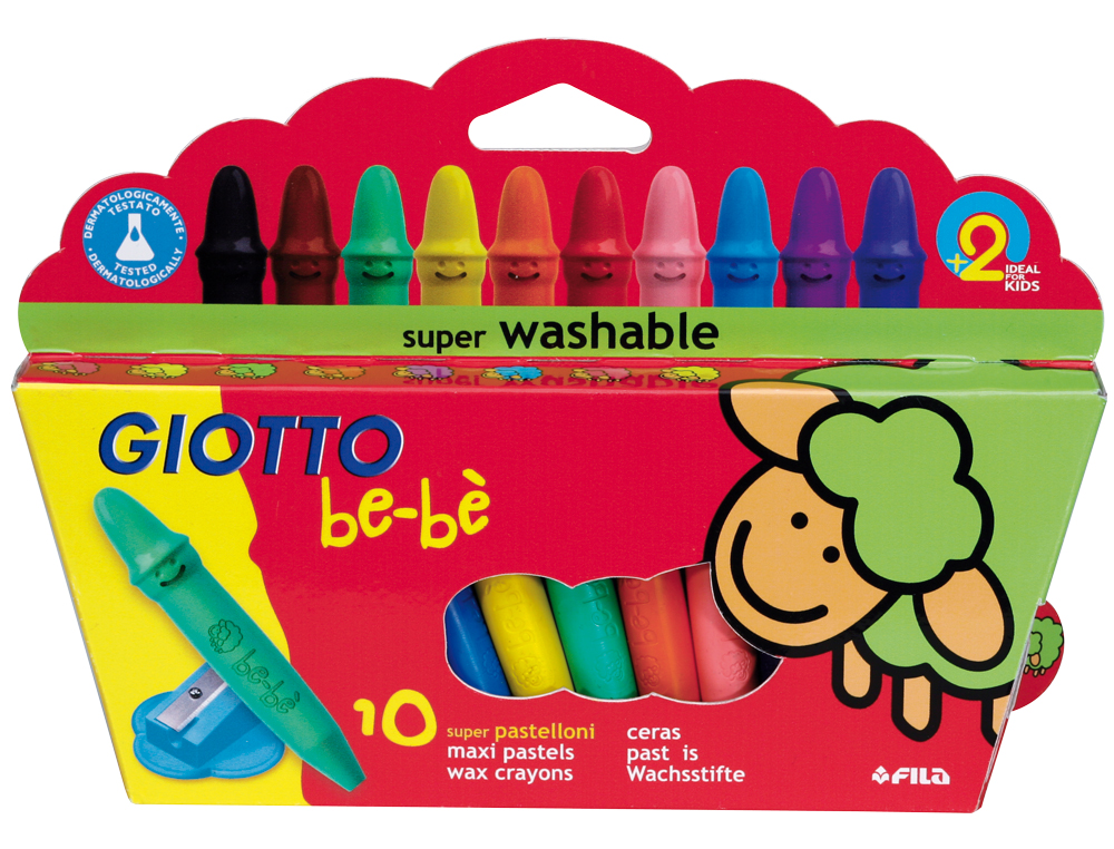 Giotto Be-Be Super Lápis De Cera + Apara-Lapis Cx.10 ( Imagem 4 de 10 ) - Preview