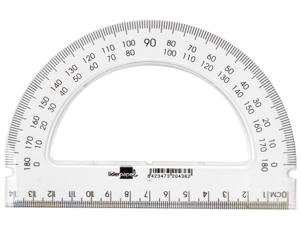 Transferidor plastico base liderpapel 13 cm ( Imagem 2 de 5 ) - Preview
