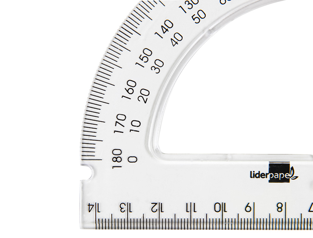 Plastic protractor with paper base, 13 cm ( Imagem 3 de 5 ) - Preview