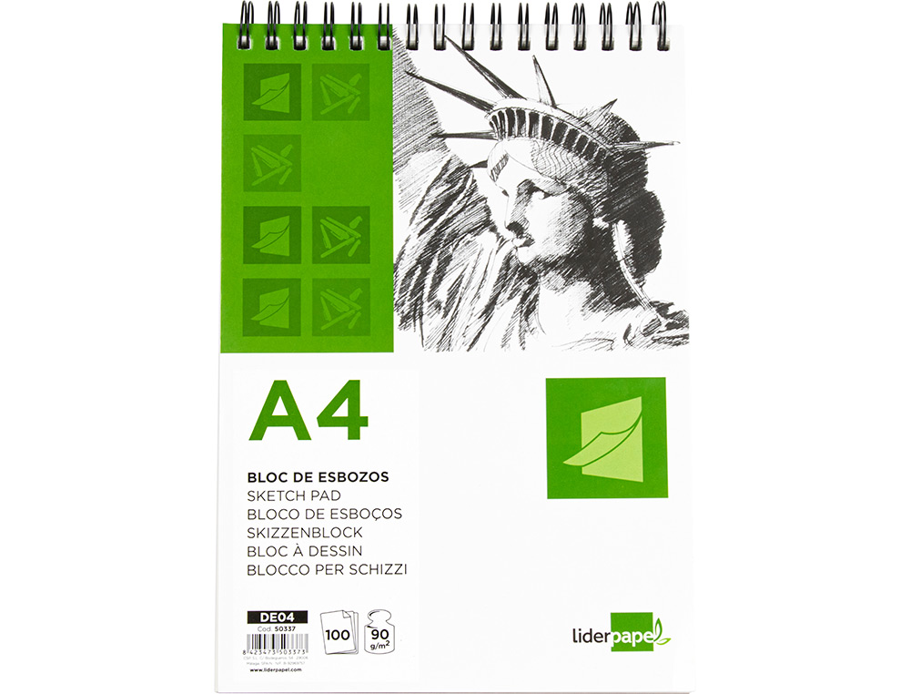 Bloco de esbocos liderpapel din a4 100 folhas 90 gr ( Imagem 4 de 16 ) - Preview