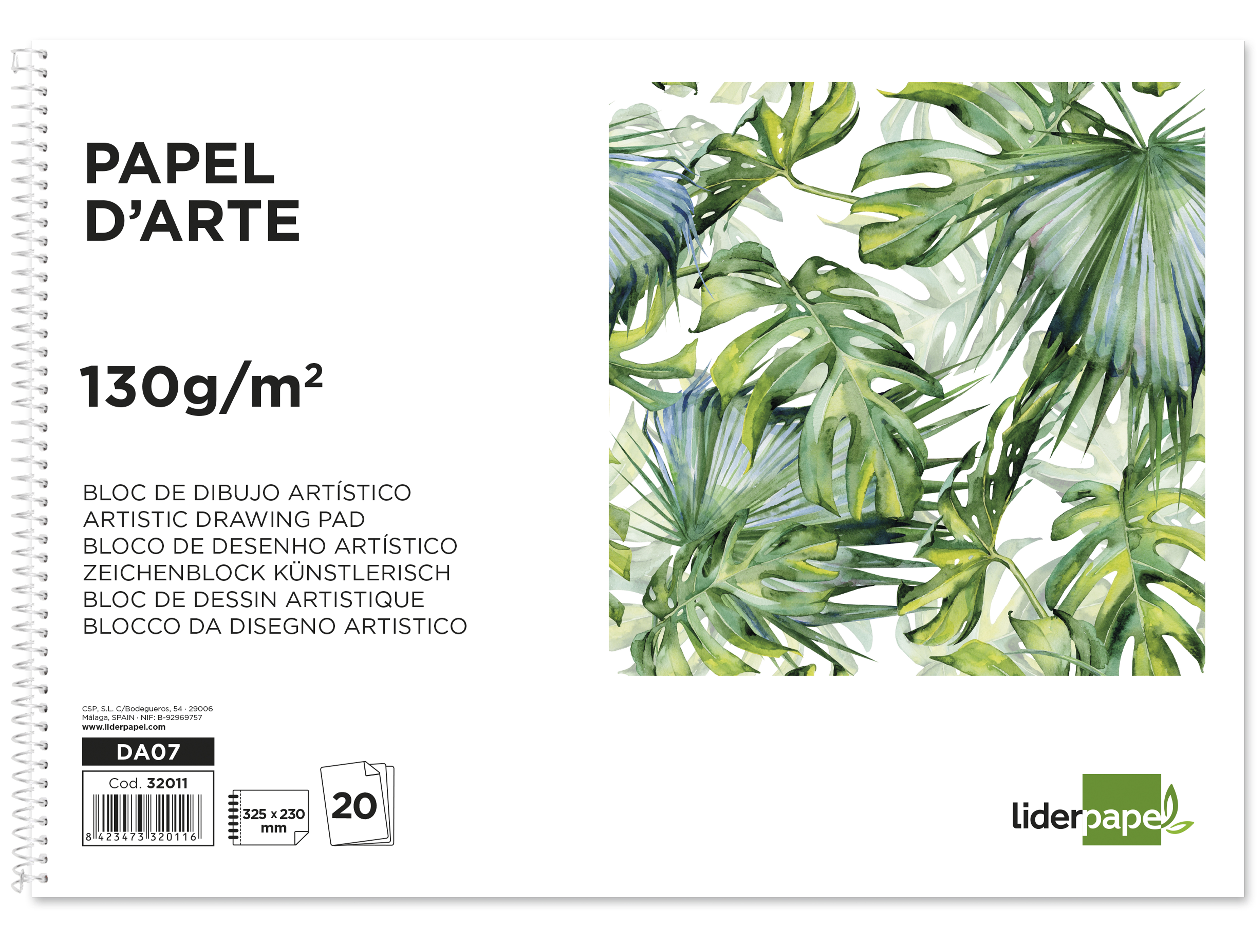 Liderpapel Verona Spiral Drawing Pad, 20 Sheets, White, 230x325mm ( Imagem 4 de 9 ) - Preview