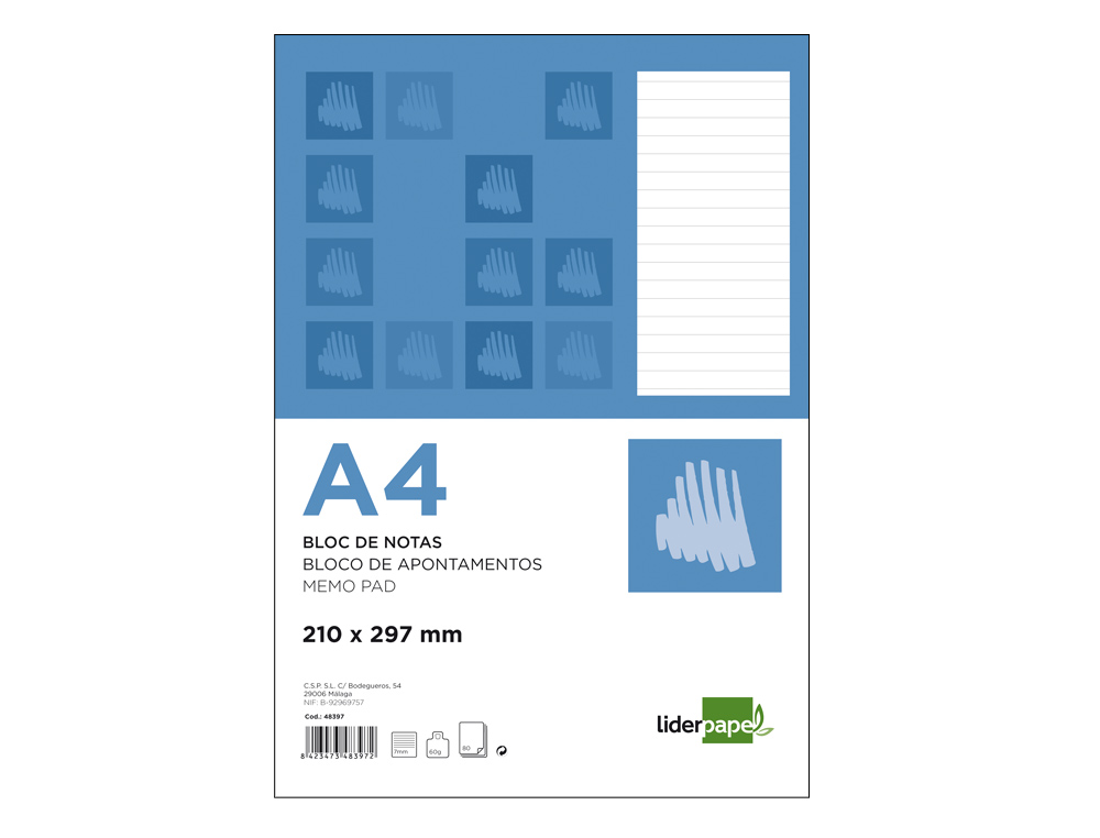 Bloco de Apontamentos Liderpapel Din A4 80 F Pautado ( Imagem 5 de 16 ) - Preview