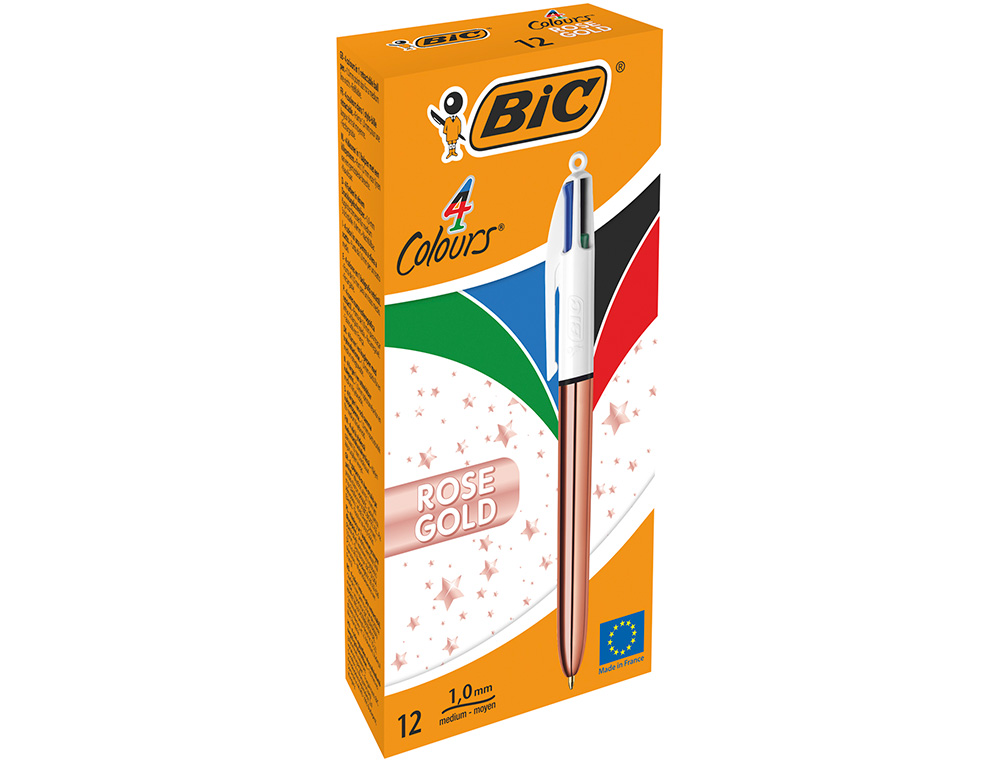 Esferografica bic quatro cores shine ouro rosa ponta de 1 mm (12 unidades) ( Imagem 3 de 4 ) - Preview