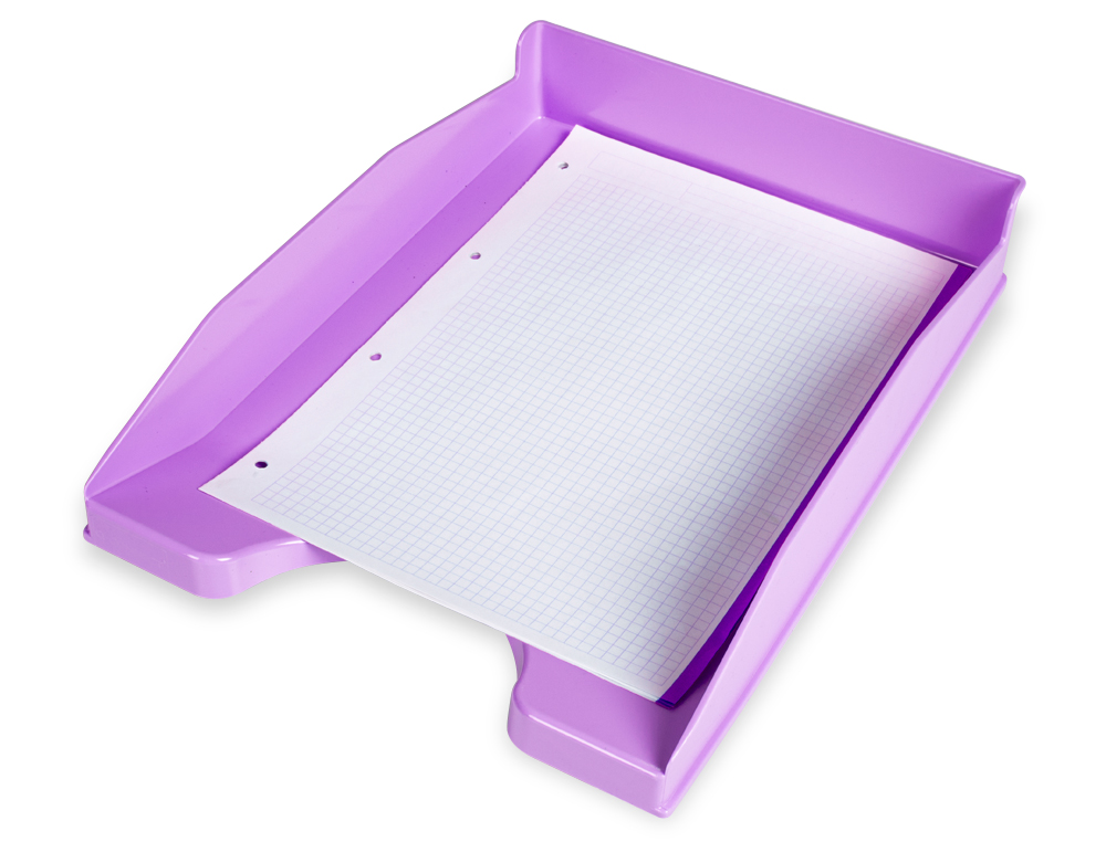 Tabuleiro de secretaria plastico q-connect lavanda opaco ( Imagem 3 de 8 ) - Preview