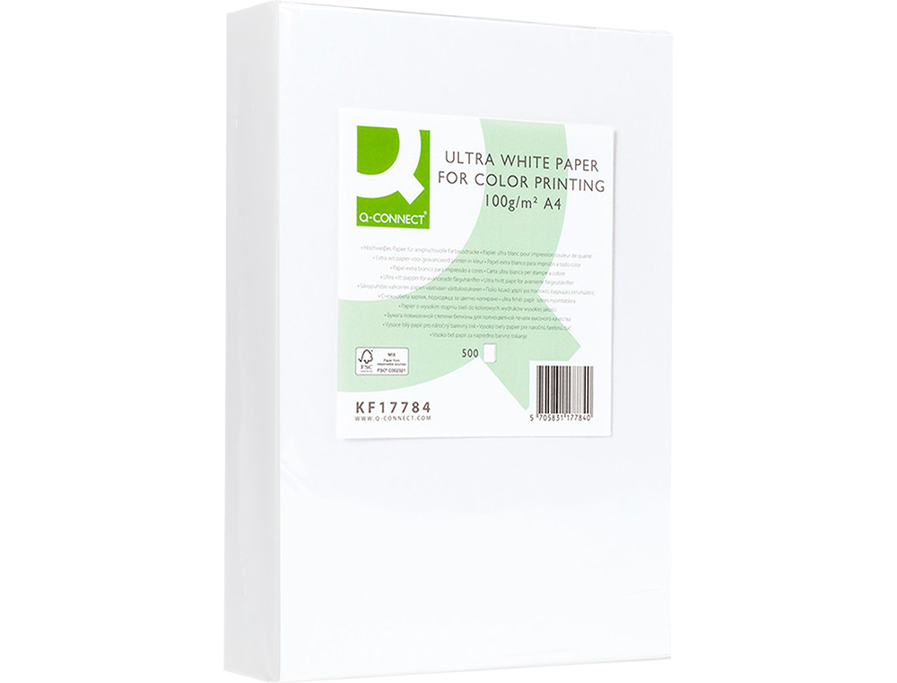 Papel fotocopia ultra white q-connect din a4 100 gr pack de 500 folhas ( Imagem 4 de 9 ) - Preview
