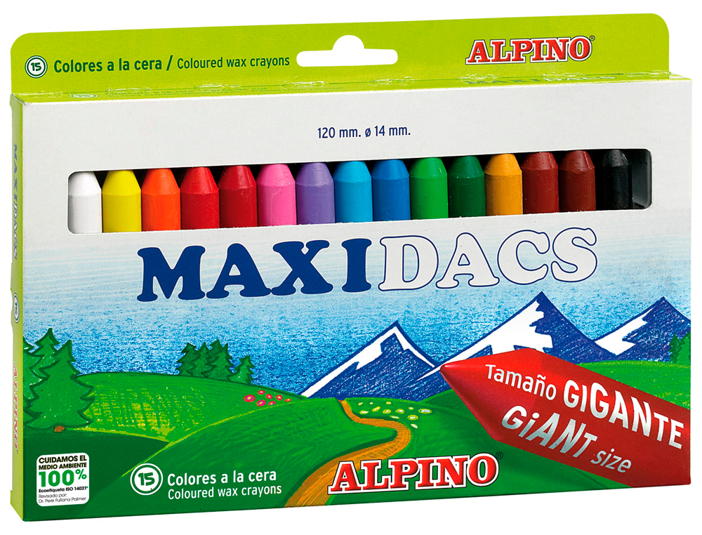 Lapis de cera alpino maxidacs caixa de 15 cores sortidas ( Imagem 2 de 2 ) - Preview