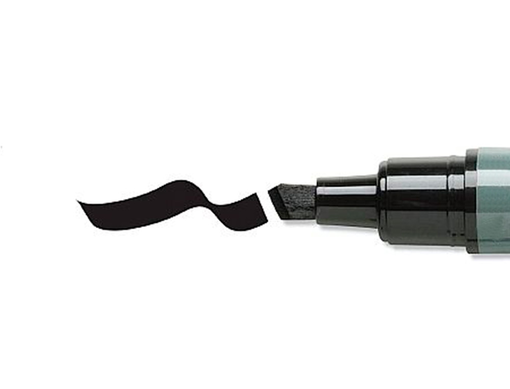 Marcador q-connect permanente preto ponta biselada 5.0 mm (10 unidades) ( Imagem 4 de 5 ) - Preview
