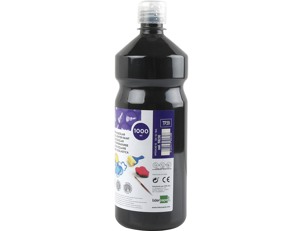 Guache escolar liderpapel 1000 ml preto ( Imagem 4 de 11 ) - Preview