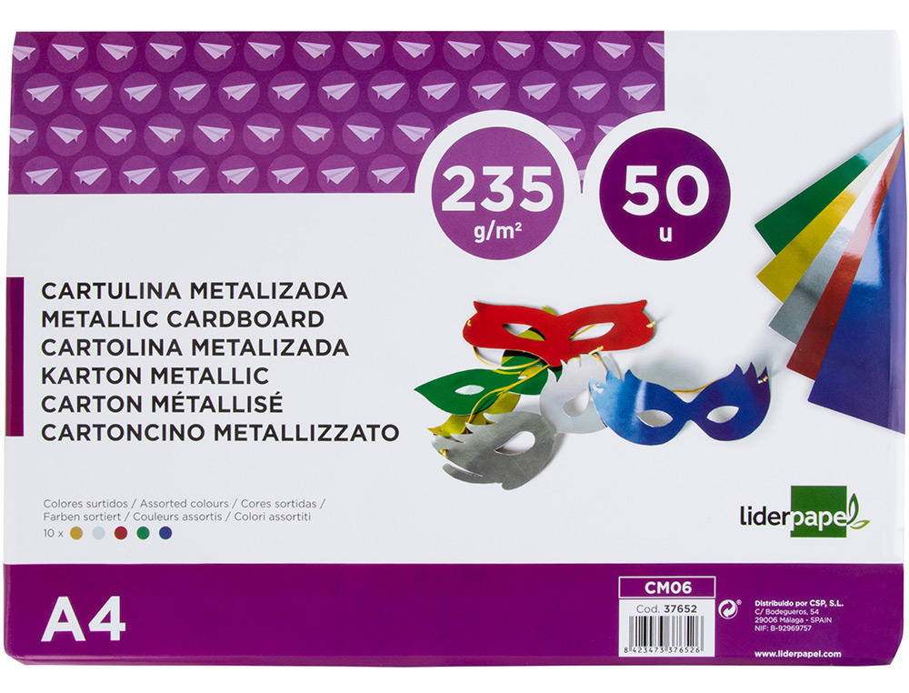 Cartolina metalizada liderpapel din a4. pack 50 folhas sortidas ( Imagem 2 de 13 ) - Preview