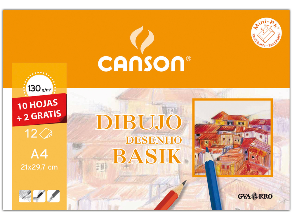 Papel de desenho basik 210x297 130 gr com esquadria em minipack de 10 folhas ( Imagem 3 de 3 ) - Preview