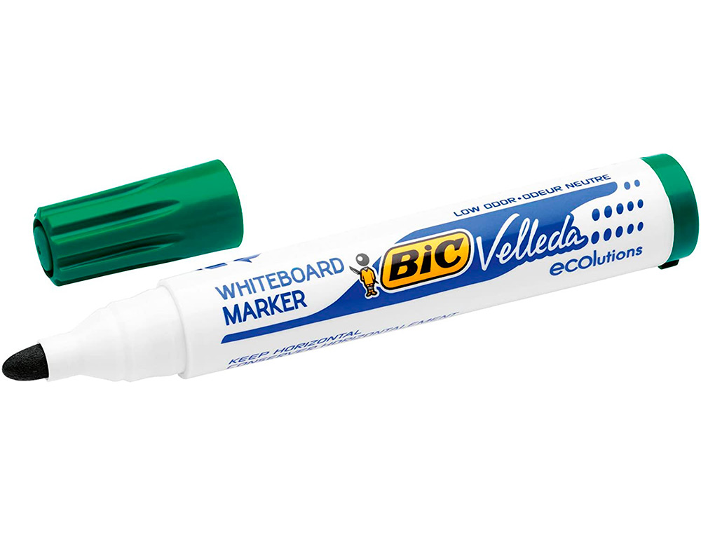 Marcador Bic Velleda Para Quadro Branco Cor Verde - Ponta Redonda 1,3mm ( Imagem 5 de 9 ) - Preview