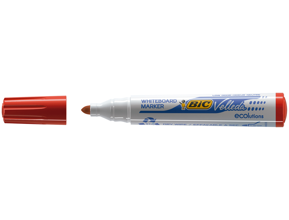 Marcador BIC Velleda - Vermelho. Ponta redonda ( Imagem 3 de 9 ) - Preview