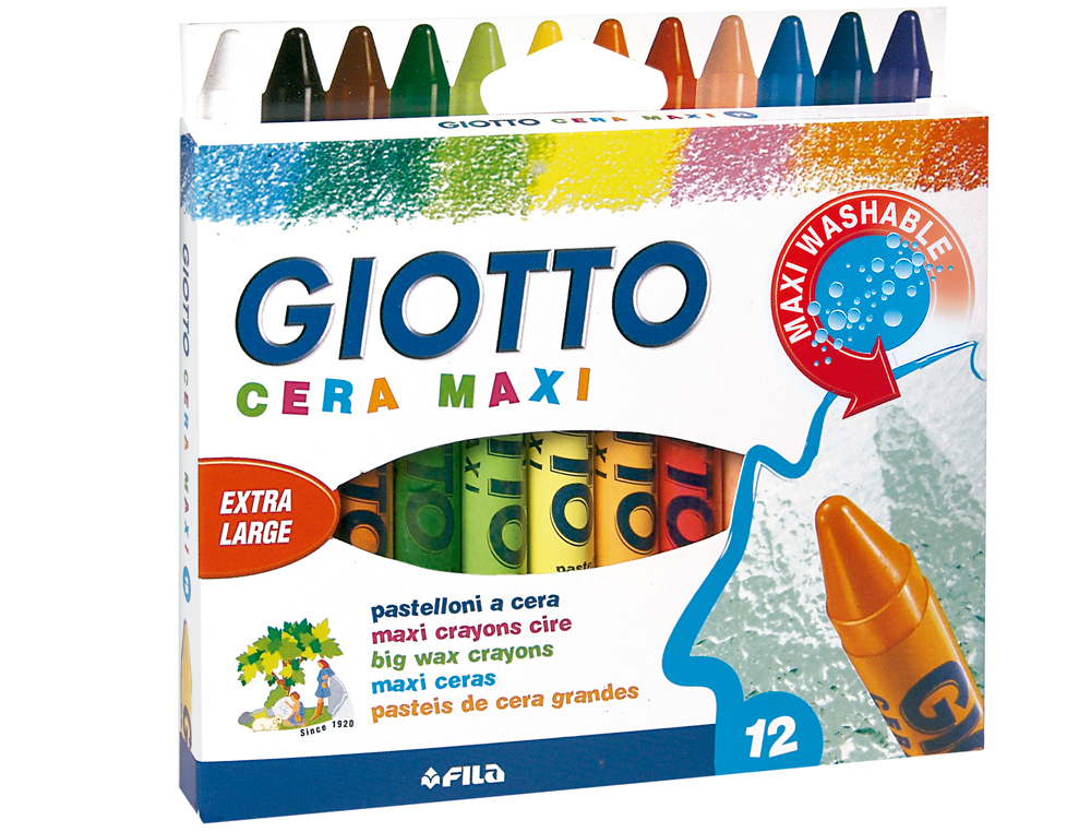 Lápis de Cera Giiotto Maxi Caixa de 12 Cores ( Imagem 2 de 2 ) - Preview