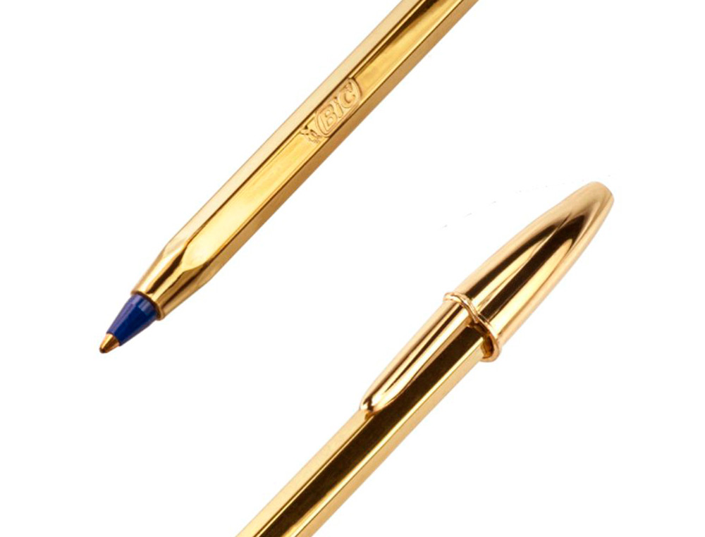 Esferográfica Bic Cristal Celebration Ouro - Tinta Azul - Unidade ( Imagem 3 de 6 ) - Preview
