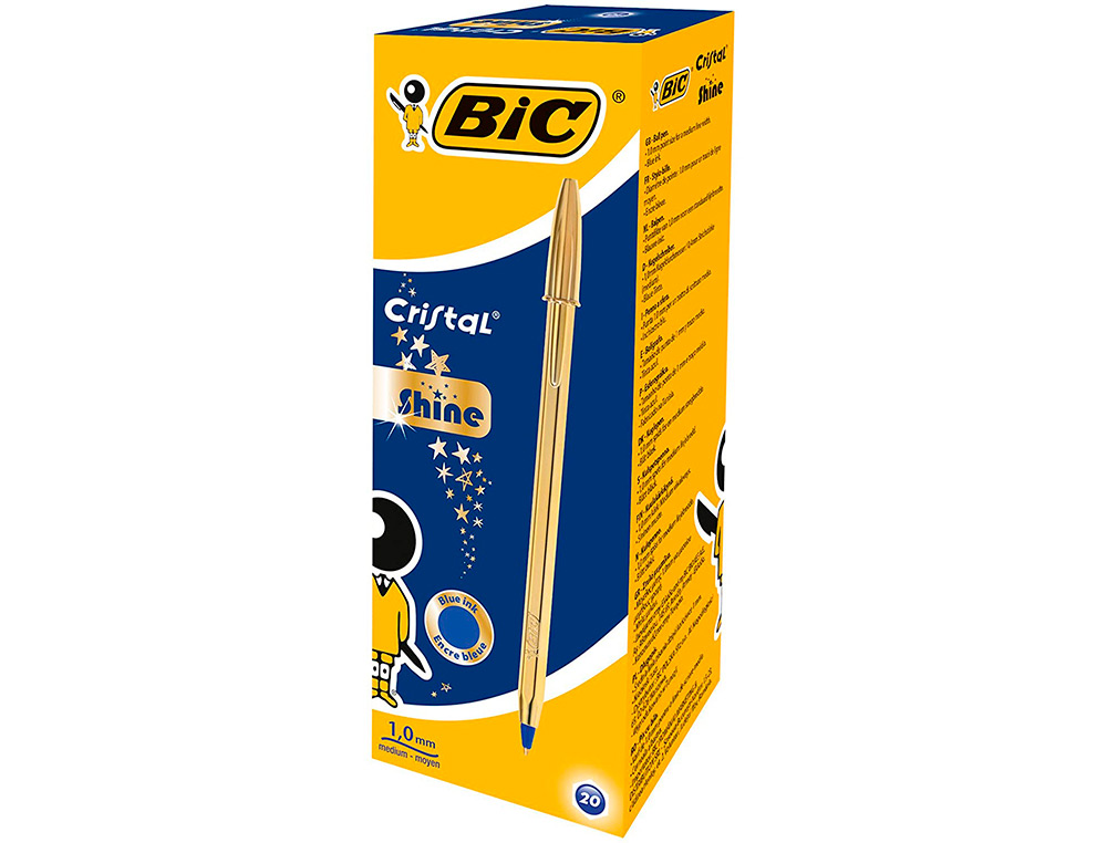 Esferográfica Bic Cristal Celebration Ouro - Tinta Azul - Unidade ( Imagem 5 de 6 ) - Preview