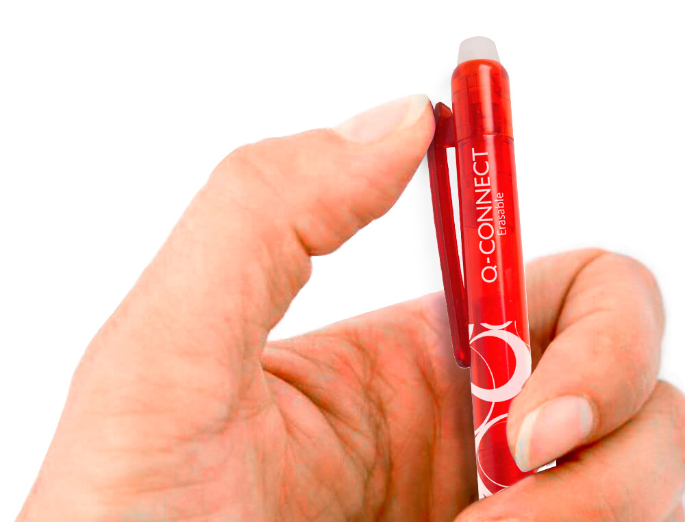 Esferografica q-connect retratil apagavel 0,7 mm cor vermelho ( Imagem 5 de 9 ) - Preview