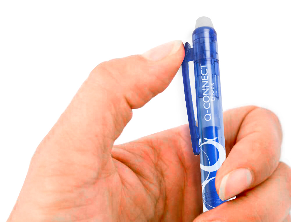 Esferográfica Q-Connect Retratil Apagável 0,7 mm Cor Azul ( Imagem 5 de 9 ) - Preview