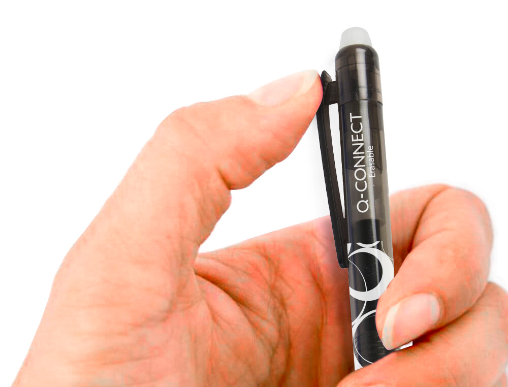 Esferografica q-connect retratil apagavel 0,7 mm cor preto (10 unidades) ( Imagem 5 de 9 ) - Preview