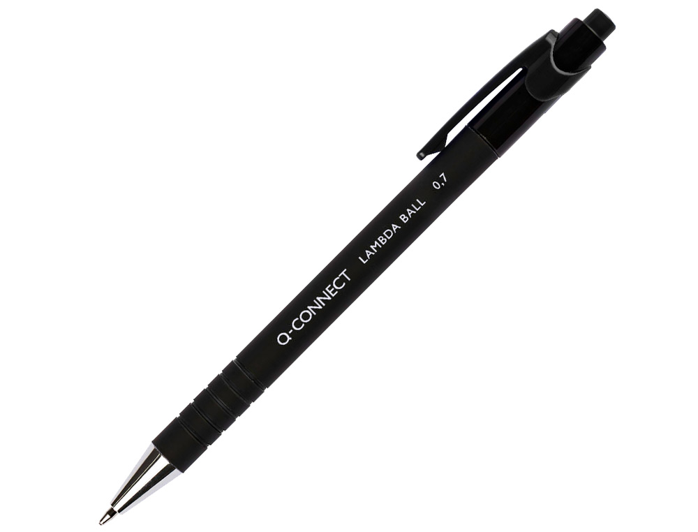 Esferografica q-connect retratil com grip 0,7 mm cor preta (12 unidades) ( Imagem 2 de 8 ) - Preview