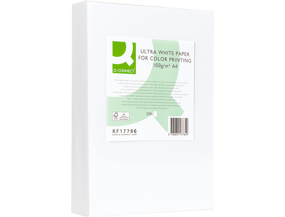 Papel fotocopia ultra white q-connect din a4 160 gr pack de 250 folhas ( Imagem 5 de 15 ) - Preview