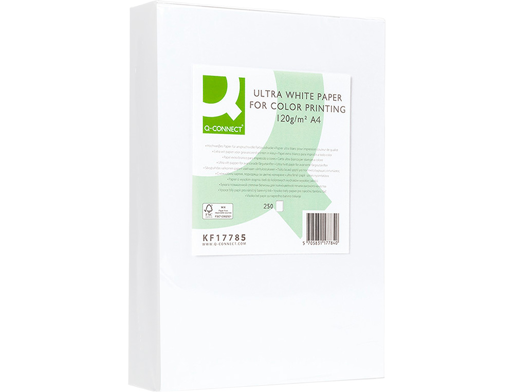 Papel fotocopia ultra white q-connect din a4 120 gr pack de 250 folhas ( Imagem 5 de 15 ) - Preview