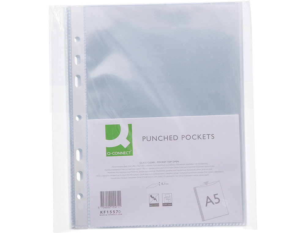 Bolsa catalogo q-connect din a5 100 microns cristal 6 furos (100 unidades) ( Imagem 5 de 5 ) - Preview
