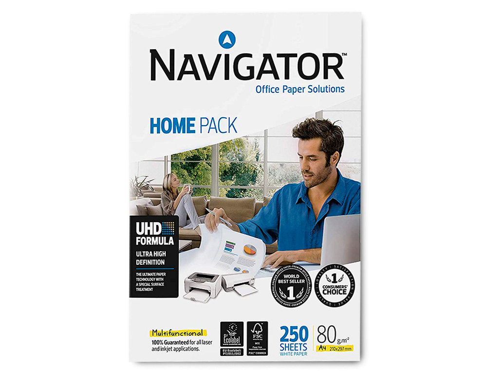 Papel fotocopia navigator home pack din a4 80 gr pack de 250 folhas ( Imagem 2 de 9 ) - Preview