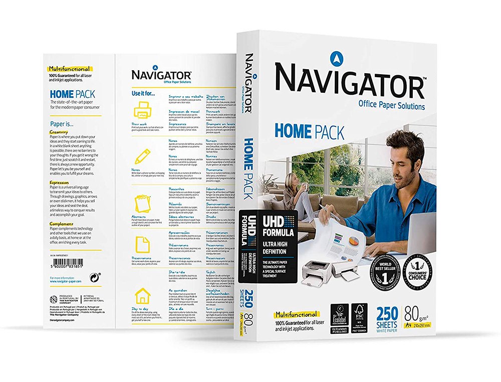 Papel fotocopia navigator home pack din a4 80 gr pack de 250 folhas ( Imagem 5 de 9 ) - Preview