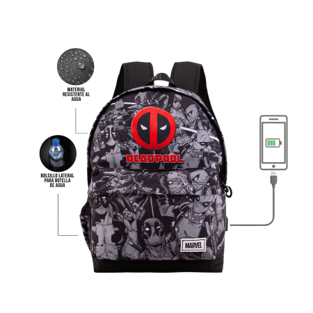 Deadpool Antihero Mochila HS 1.3, Cinza ( Imagem 2 de 4 ) - Preview