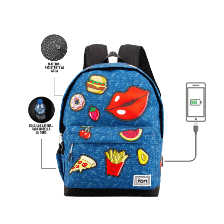 Oh My Pop! Patches Mochila HS 1.3, Azul Escuro ( Imagem 2 de 4 ) - Preview