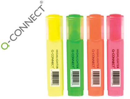 Marcador fluorescente q-connect de ponta biselada - bolsa de 4 marcadores ( Imagem 5 de 6 ) - Preview