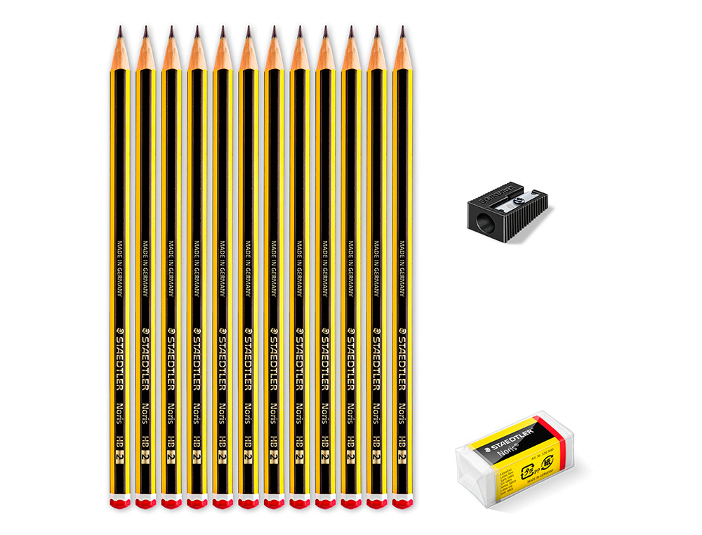STAEDTLER - 12 Lápis Grafite n.º 2 hb + Afia e Borracha ( Imagem 3 de 5 ) - Preview