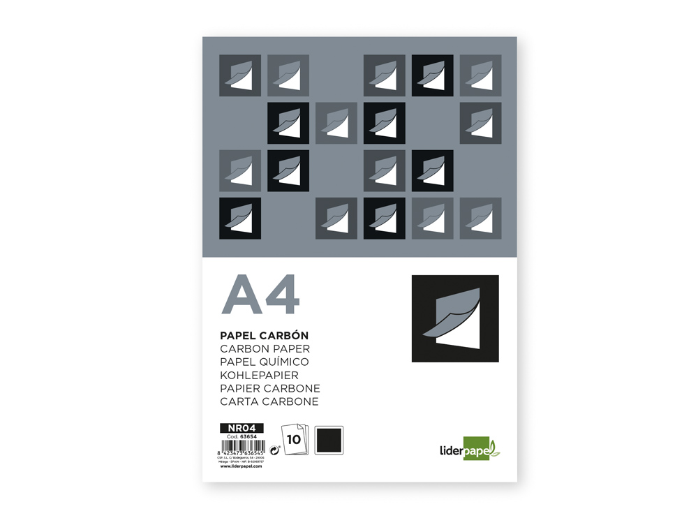 Papel Quimico Liderpapel Preto Formtato Din A4 Bolsa De 10 Folhas ( Imagem 4 de 7 ) - Preview