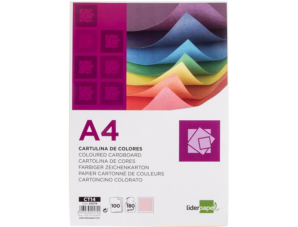 Cartolina liderpapel 180 gr 100 folhas din a4 salmao ( Imagem 4 de 20 ) - Preview