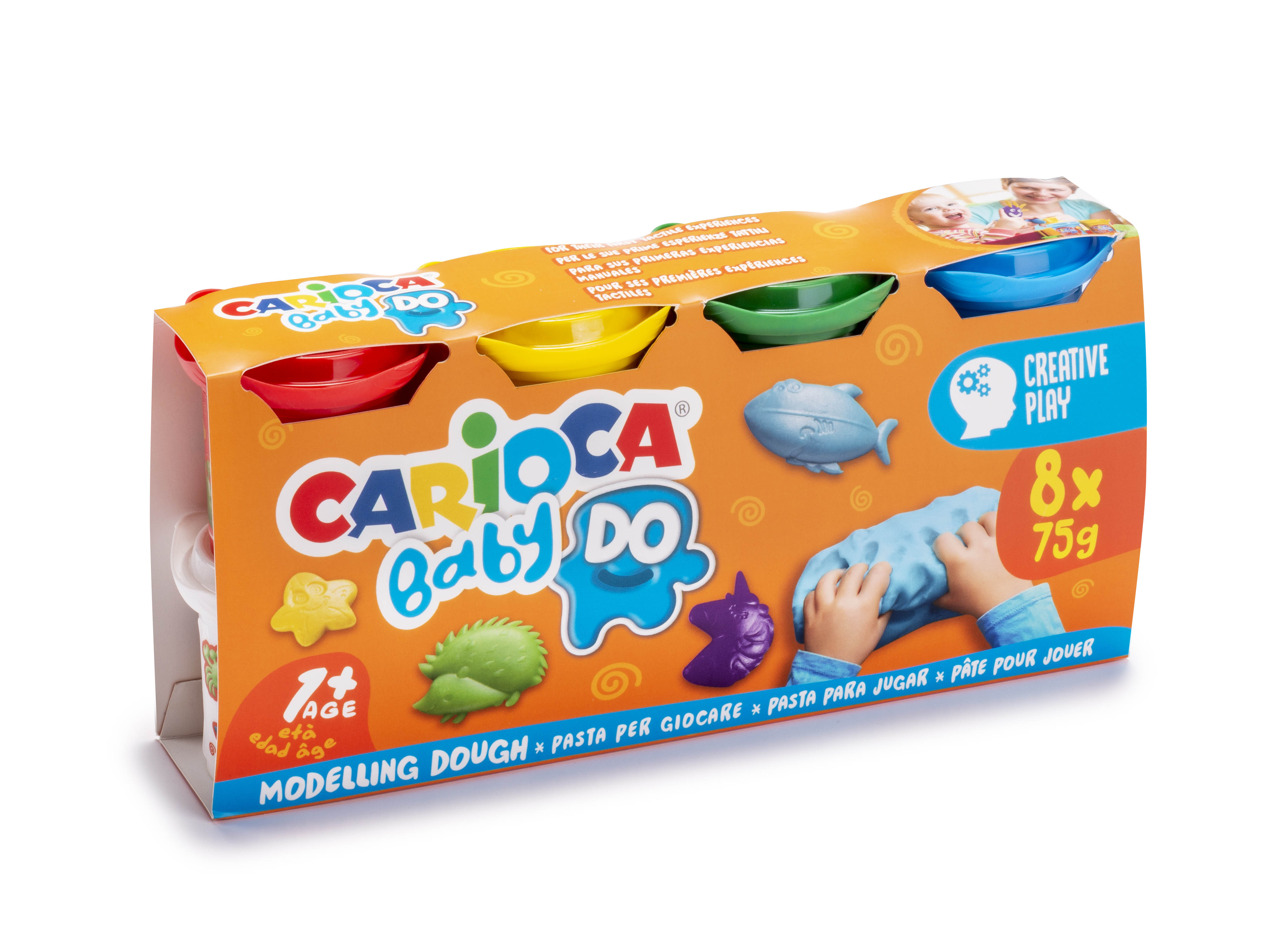 Pasta De Modelar Carioca Baby Dough Frasco 75 g Set De 8 Cores Sortidas ( Imagem 2 de 5 ) - Preview