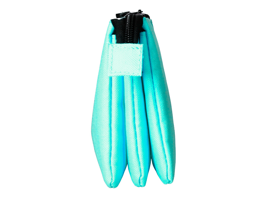 Estojo escolar antartik triplo fecho cor menta 220x30x120 mm ( Imagem 3 de 5 ) - Preview