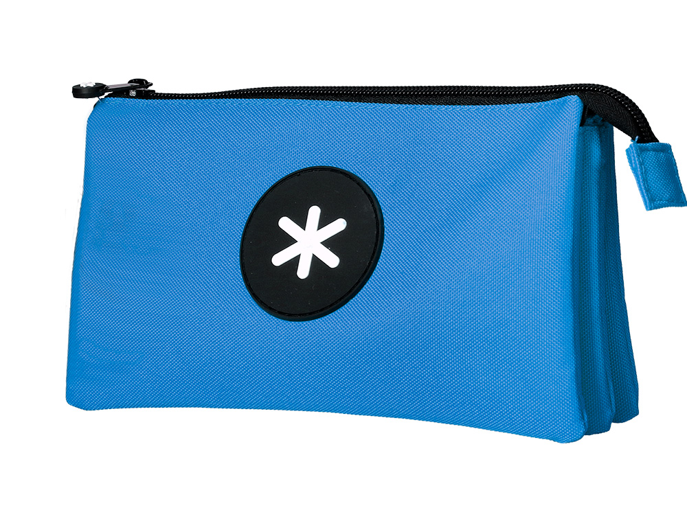 Estojo escolar antartik triplo fecho cor azul 220x30x120 mm ( Imagem 4 de 5 ) - Preview