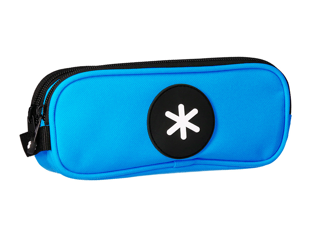 Estojo escolar antartik duplo fecho cor azul 210x60x80 mm ( Imagem 5 de 5 ) - Preview