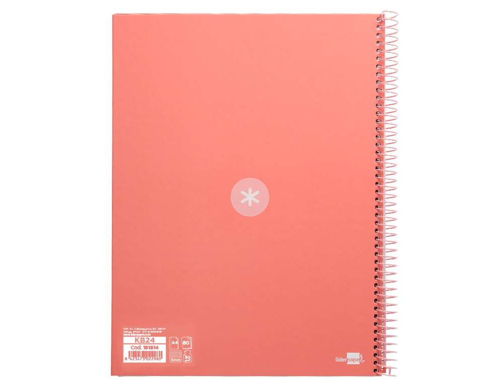 Caderno espiral liderpapel din a4 antartik capa forrada 80f 90 gr quadricula 5mm 1 banda 4 furos cor rosa claro ( Imagem 3 de 9 ) - Preview