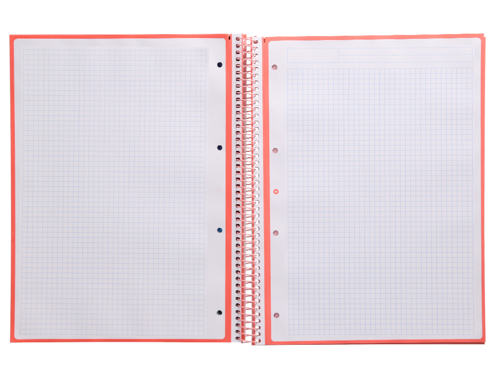 Caderno espiral liderpapel din a4 antartik capa forrada 80f 90 gr quadricula 5mm 1 banda 4 furos cor rosa claro ( Imagem 5 de 9 ) - Preview
