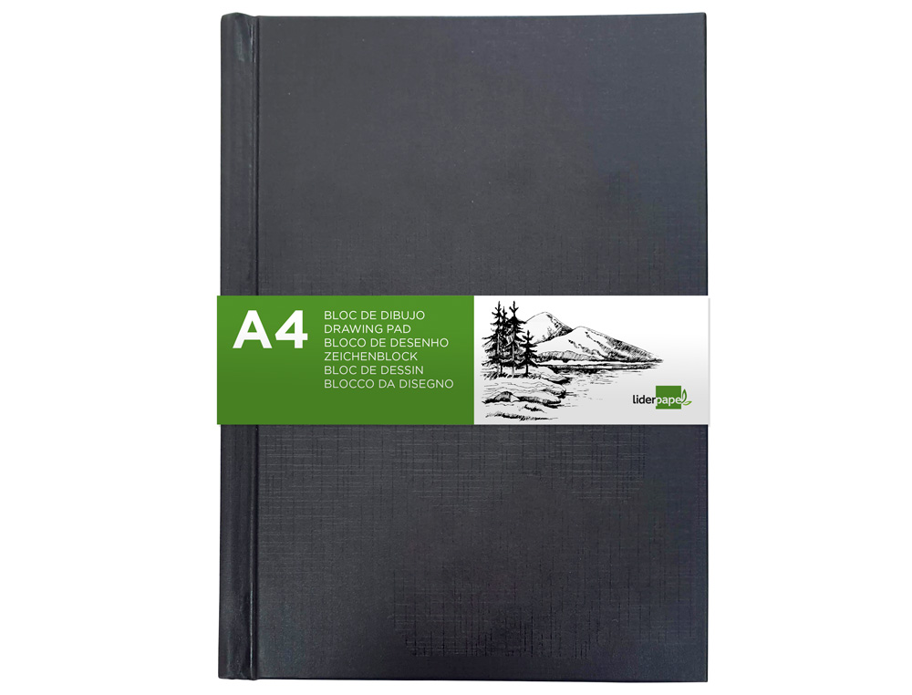 Caderno diario encadernado liderpapel din a4 210x297 mm 100 folhas 100 g/m2 cor preta ( Imagem 2 de 3 ) - Preview