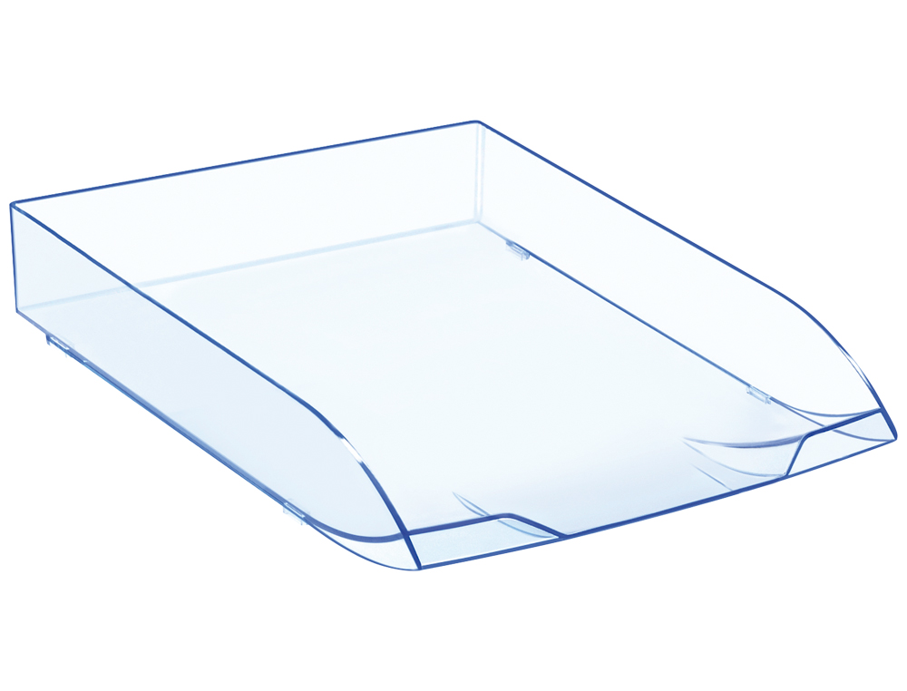 Tabuleiro de secretaria cep confort ice blue plastico transparente celeste 370x270x61 mm ( Imagem 2 de 2 ) - Preview