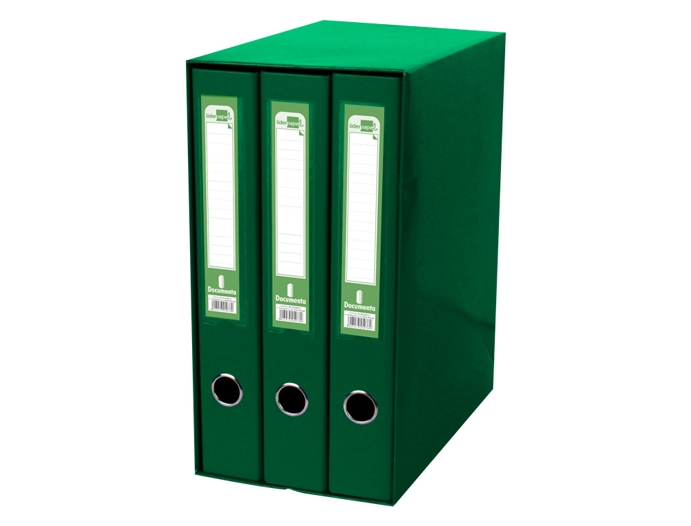 Módulo de 3 Pastas De Arquivo Liderpapel 2 anéis Fólio Lombada 60 mm Verde ( Imagem 4 de 10 ) - Preview
