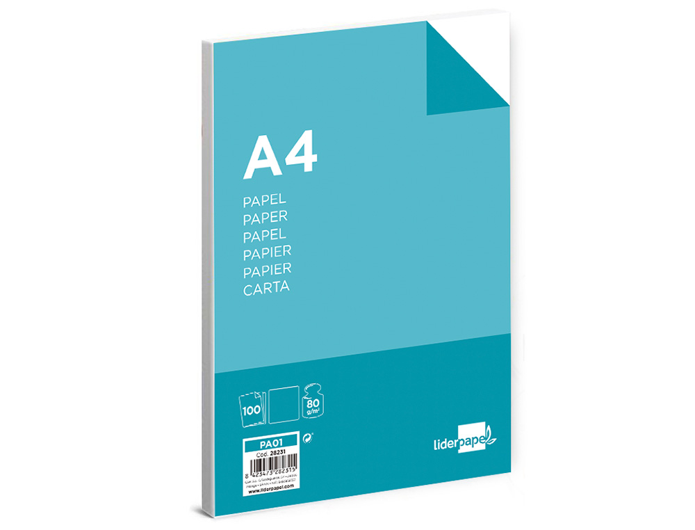 Papel Liderpapel - Din A4 80 gr - 100 Folhas ( Imagem 2 de 13 ) - Preview