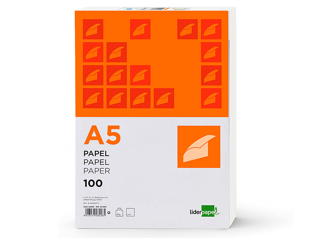 Papel de escrita 80 grs. liderpapel, liso a5, 100 folhas ( Imagem 3 de 12 ) - Preview