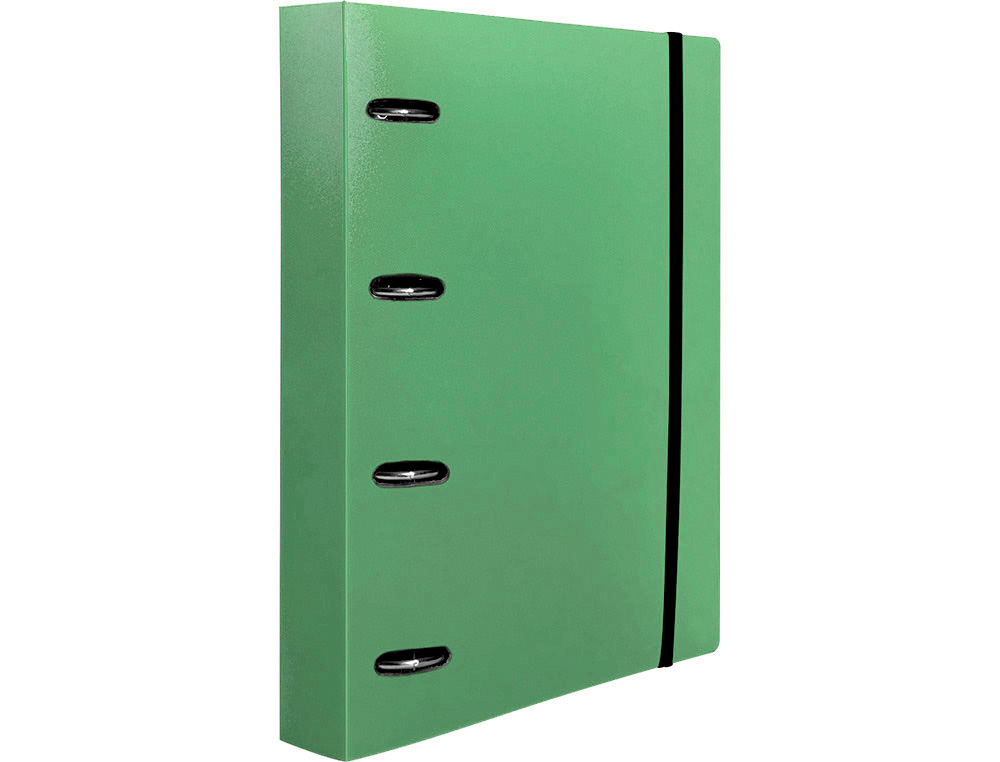 Carpeta con recambio liderpapel a4 cuadro 5mm 100 hojas 80g polipropileno 4 anillas 25mm color verde ( Imagem 2 de 8 ) - Preview