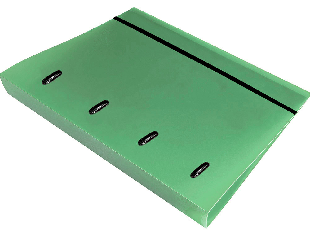 Carpeta con recambio liderpapel a4 cuadro 5mm 100 hojas 80g polipropileno 4 anillas 25mm color verde ( Imagem 4 de 8 ) - Preview