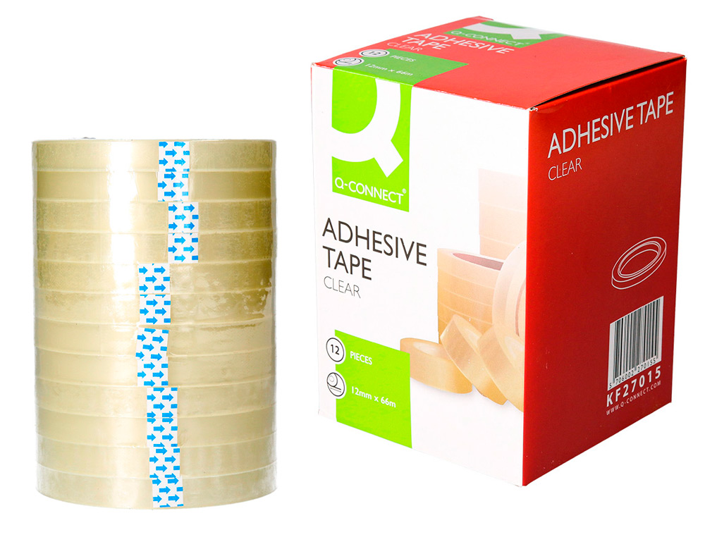 Fita adesiva q-connect 66 mt x 12 mm (12 unidades) ( Imagem 2 de 8 ) - Preview